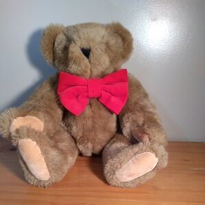 Vermont Teddy Bear W/ RED BOW 16" Plush Stuffed Animal